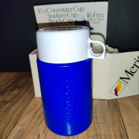 Vintage 1991 Merit Lunch Thermos With Cap And Cup - Picture 5 of 7